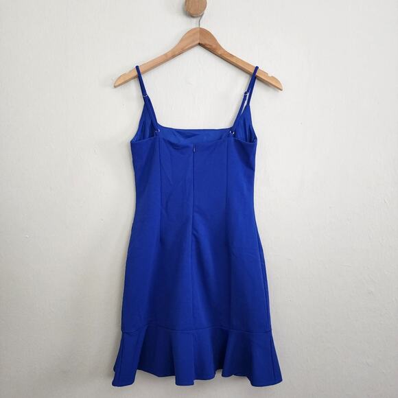 NEW Lulus Compelling Composure Elegant Blue Sleeveless Ruffle Bodycon Mini Dress - Picture 12 of 12